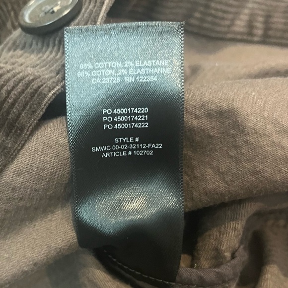 Aritzia The Group Babaton Chocolate Brown Graydon Corduroy Shirt - Picture 10 of 14
